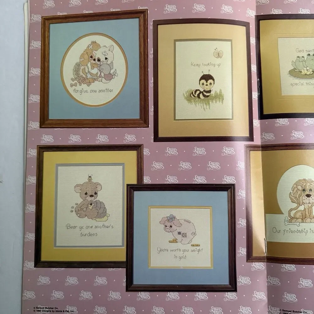 Vtg Precious Moments Fur Ever Friends Cross Stitch Booklet Gloria And Pat PM-5